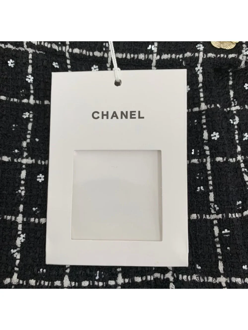 Chanel 23K Black Check Wool Tweed Straight Casual Shorts
